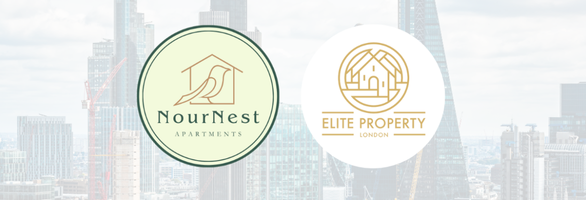 NourNest Apartments and Elite Property London logos