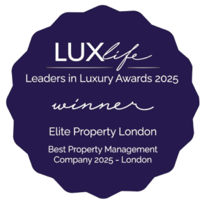LUXlife Leaders in Luxury Awards 2025 winner badge: Best Property Management Company, London